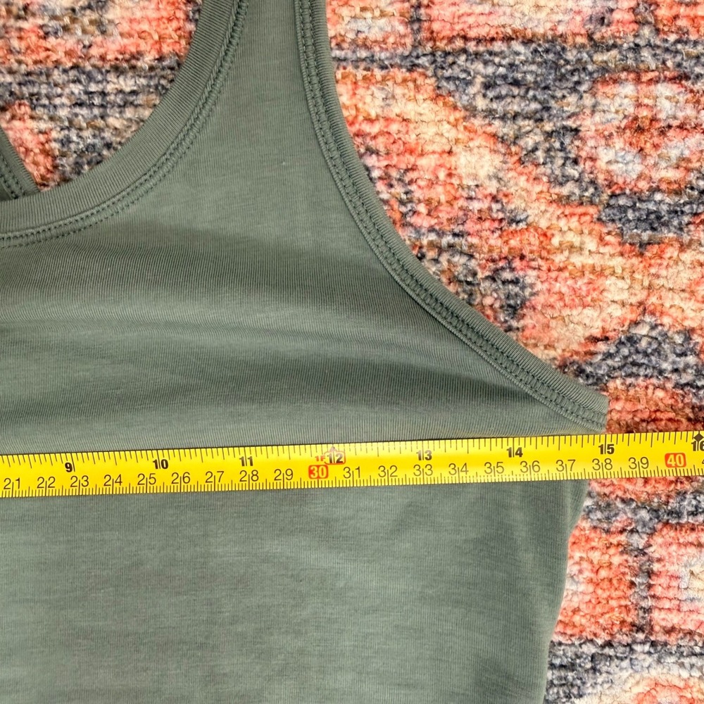 Lululemon Sleeveless Maxi Dress Crisscross Racerback Green Grey Side Slit Slim - Picture 6 of 10
